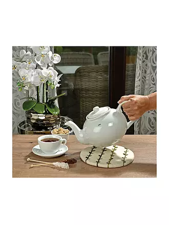 CILIO | Salvamanteles LANA EDERA redondo Blanco / Gris | weiss